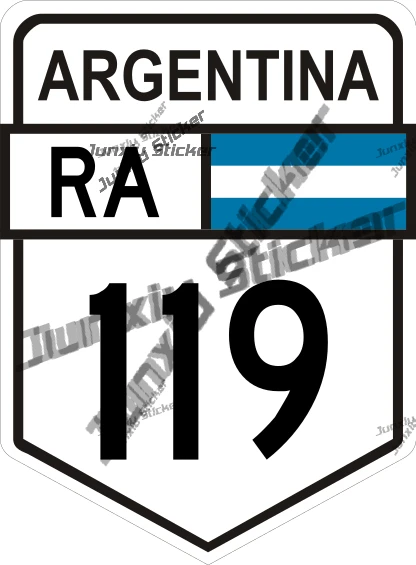 

Argentina Ruta 119 Ra40 Emblem Sticker Argentina Flag Number 9 Rosario City Stamp Travel Waterproof Exterior Decoration Cover