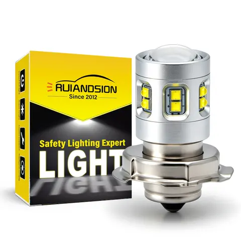 Ampoule de phare LED P26S pour moto, projecteur 1000LM blanc AC/DC 6-36V, non polaire, Plug & Play, remplacement de lampe halogène pour scooter