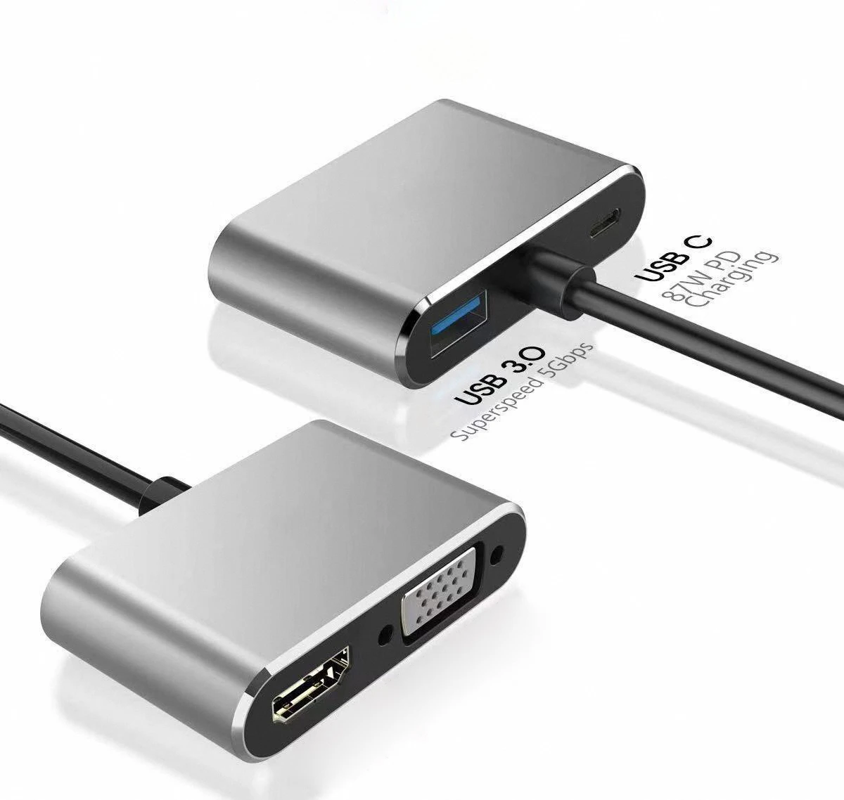 4K USB Type C to VGA 1080P USB C 3.0  PD HD Video Cable Docking Station Adapter Converter  Dock Hub 4 in 1 HD USB C