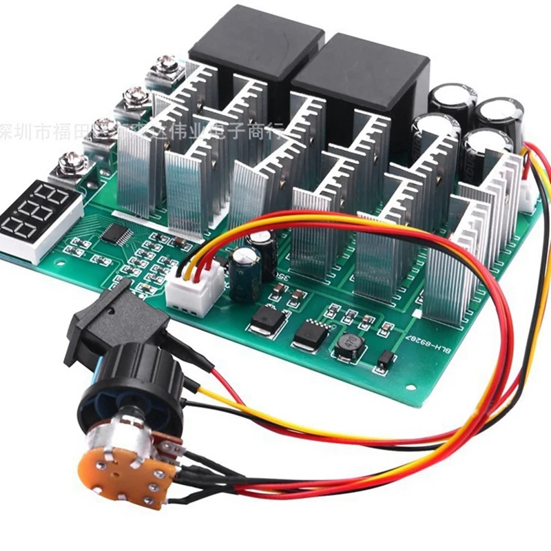 Controlador de velocidade do motor DC 10-55V 100A PWM HHO RC Interruptor de controle reverso com display LED