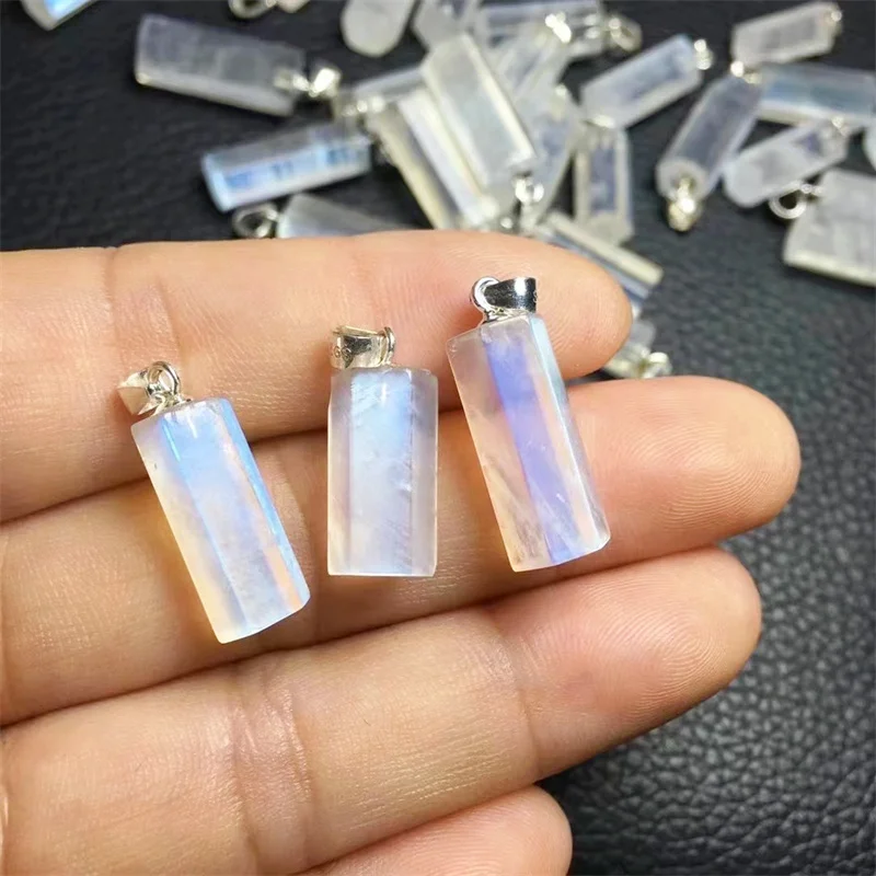 S925 Natural Hexagonal Prisms Pendant Reiki Charm Pendants DIY Crystal Jewelry Making Necklaces Gift 1pcs