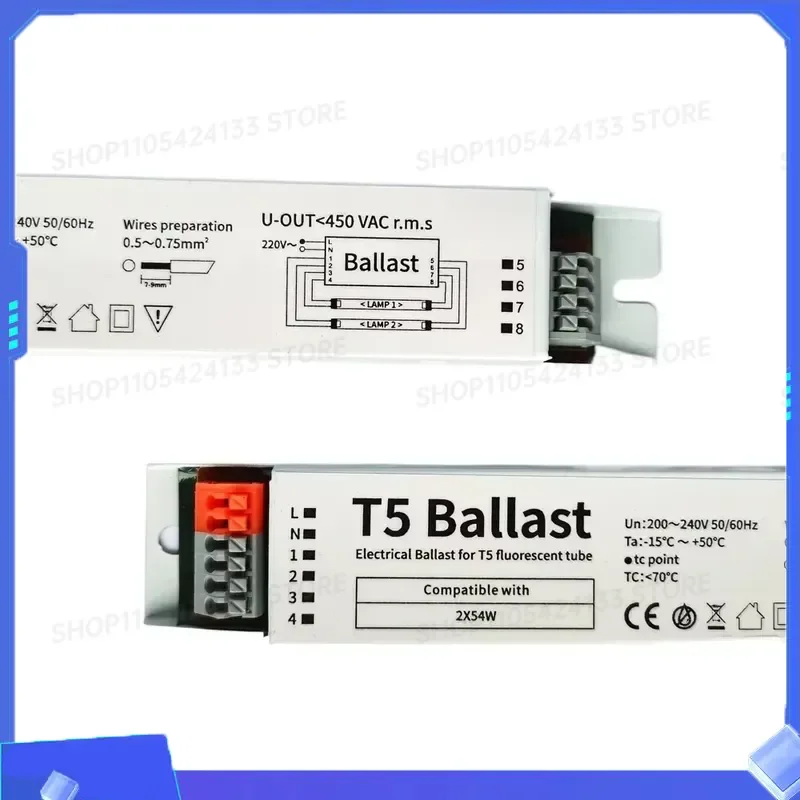 2pcs T5 2X54W 54W 220V-240V 50/60HZ High Power Neon Lamp Fluorescent Lamp Instant Start Electronic Ballast