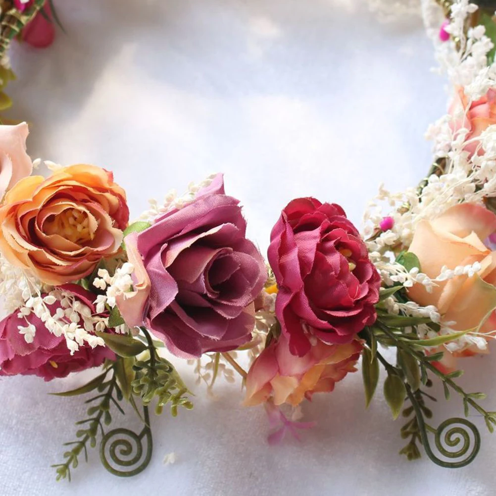 

Гирлянда ручной работы, головной убор, повязка на голову с цветком, свадебные ленты для волос, обруч для вечеринки, свадебный маскарад, реквизит для фотосессии, легкий вес