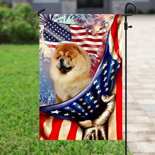 Happy Independence Day Chow Chow Flag Graden Flag UUI GGX