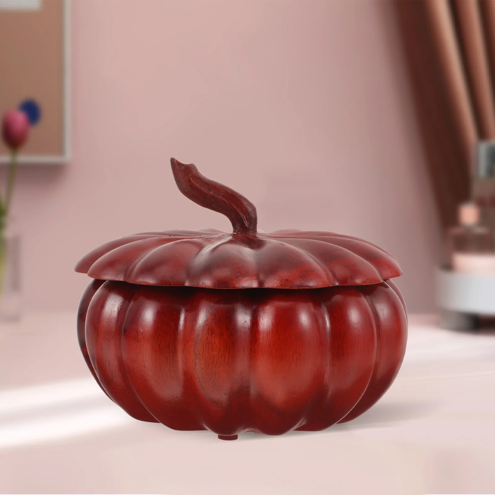 

Pumpkin Shape Wood Tea Jar Retro Storage Container For Tea Leaf Candy Snack Bean Sugar Cookie Jars With Wooden Lids