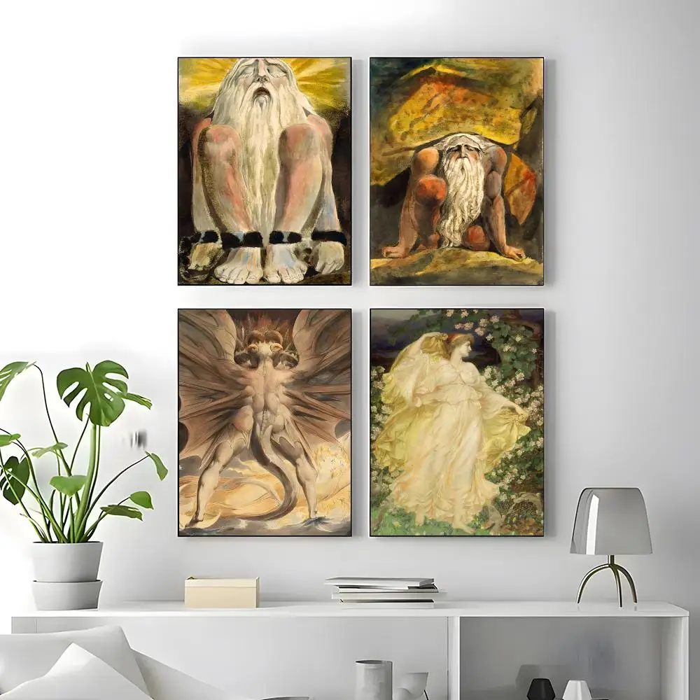 Art William Blake Poster Self-adhesive Art Waterproof Paper Sticker Coffee House Bar Room Wall Decor