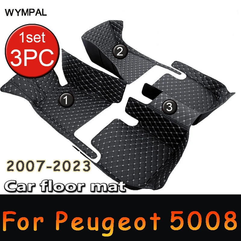 Car Floor Mats For Peugeot 5008 Seven/Five Seats 2017 2018 2019 2020 2021 2022 2023   CAR Accessories