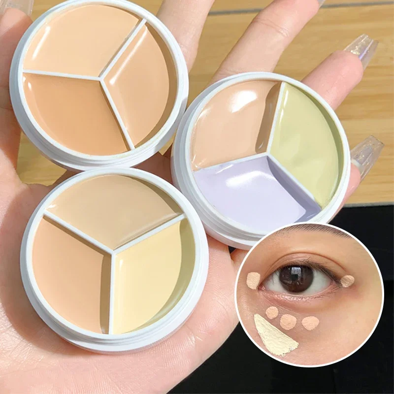 

Heallor XIXI Pure Holding Makeup Three Color Concealer Spot Acne Print Repair Foundation Dark circles are not easy to stick powd