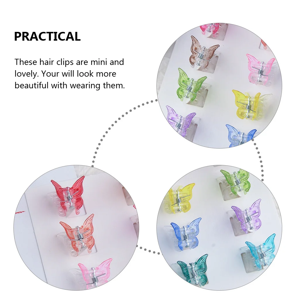 

50Pcs Butterflies Hair Clips Mini Claw Clips for Girls Kids Fashionable Hair Accessories Small Clip Elegant Daily Use