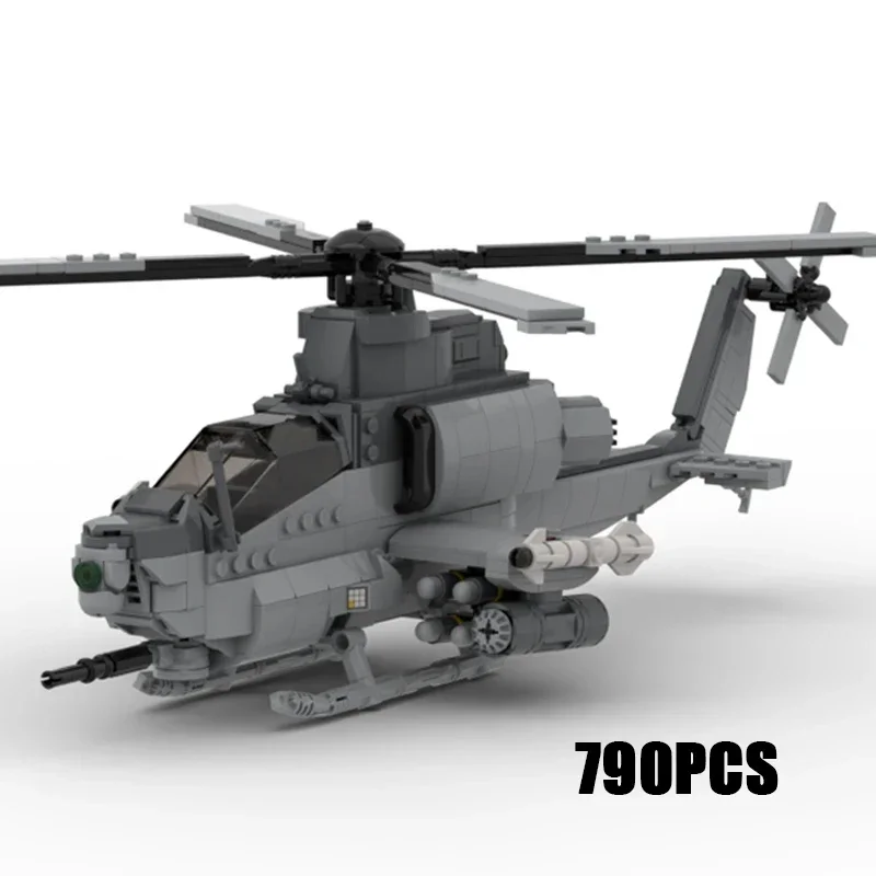 Moc Bouwstenen Militaire AH-1Z Adderaanval Helikoptertechnologie Modulaire Blokken Geschenken Speelgoed Voor Kinderen Diy Sets Assemblage