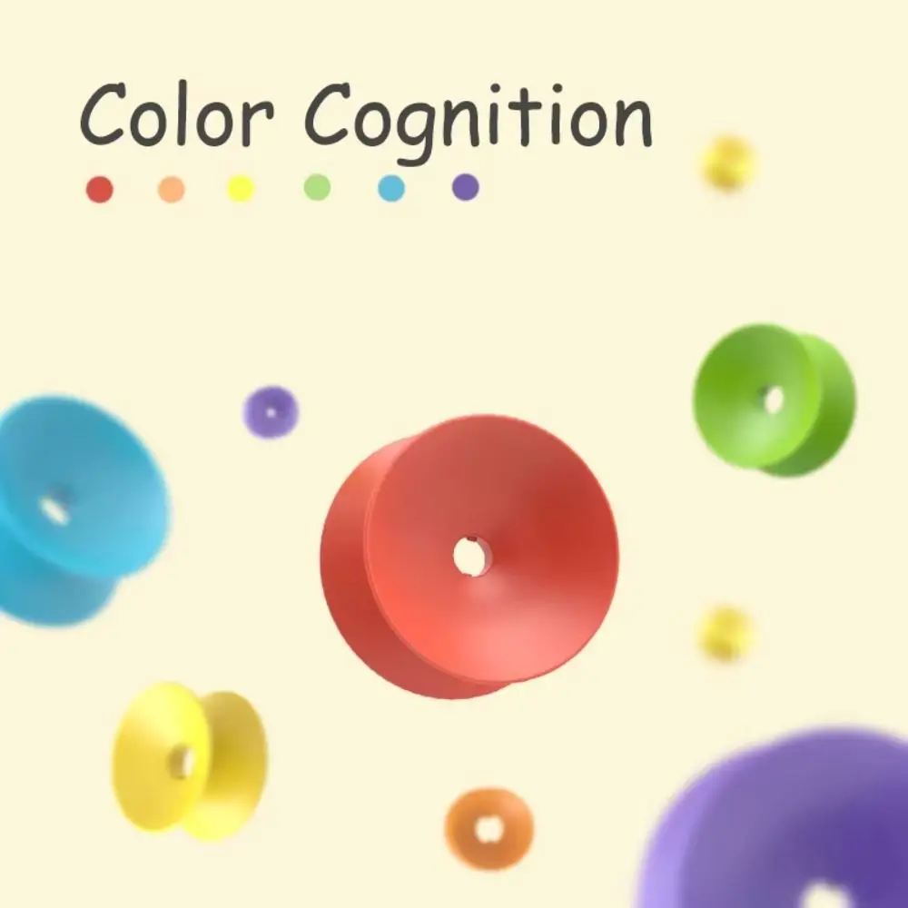 페룰 레인보우 스태킹 장난감 몬테소리 장난감 회전하는 레인보우 링 타워 레인보우 타워 퍼즐 스태킹 블록 아기 장난감