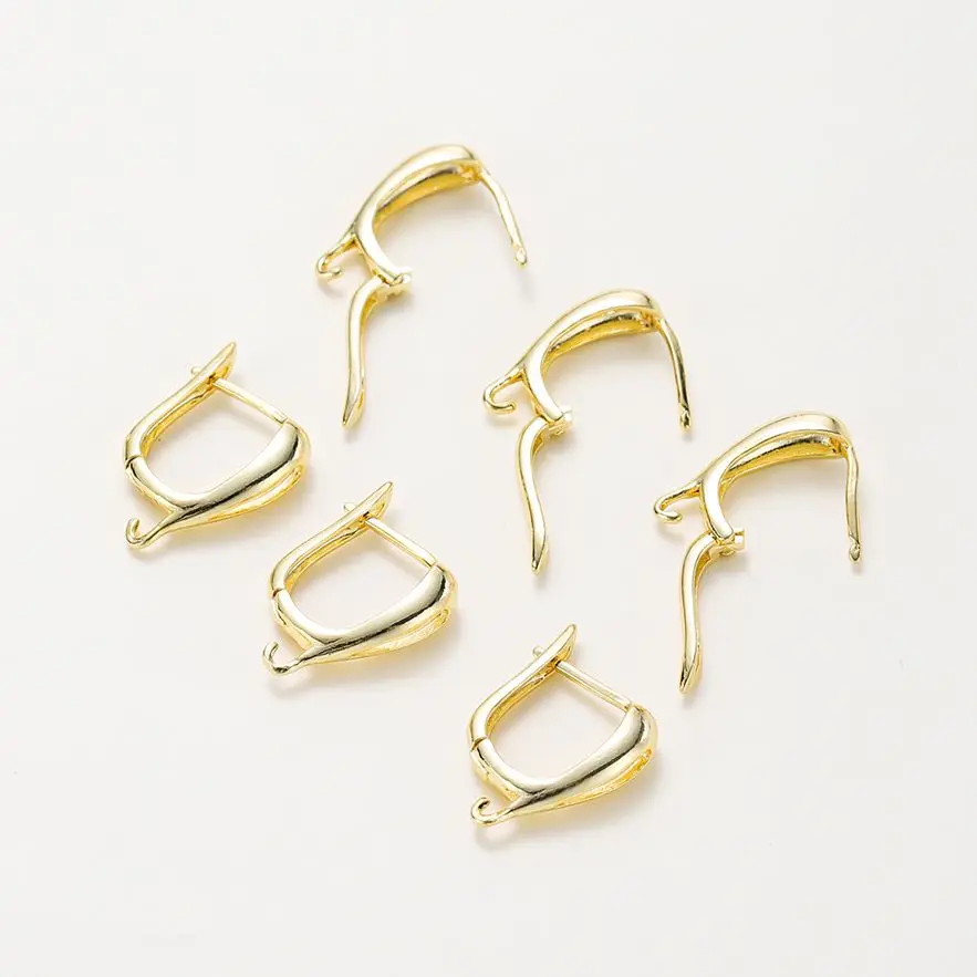 6pcs/lot 14K 18K Gold French Blank Lever Earing Hook Open Ear Ring Clips Clasp For DIY Jewelry Hoop Pendants Making Acceissories