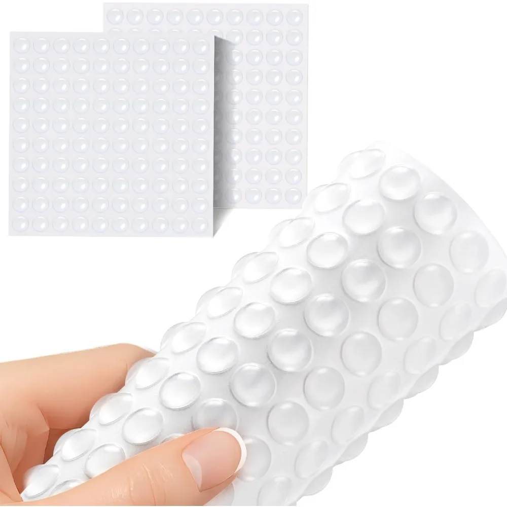 2 Pieces Cabinet Door Bumpers 0.4 Inch Clear Round Silicone Self Adhesive Stopper Pads for Cabinets Drawers & Furniture