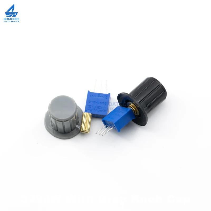 2PCS 3296W Adjustable Potentiometer Multi Turn Trimmer Resistor 100R 1K 10K 50K 100K 200K 1M 5M 103 Metal Shaft with Knob Cap