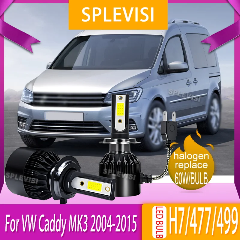 

6000k H7/477/499 LED Headlight with Fan Durable Low Dipped Beam Bulbs For VW Caddy MK3 2004 2005 2006 2007 2008 2009 2010-2015