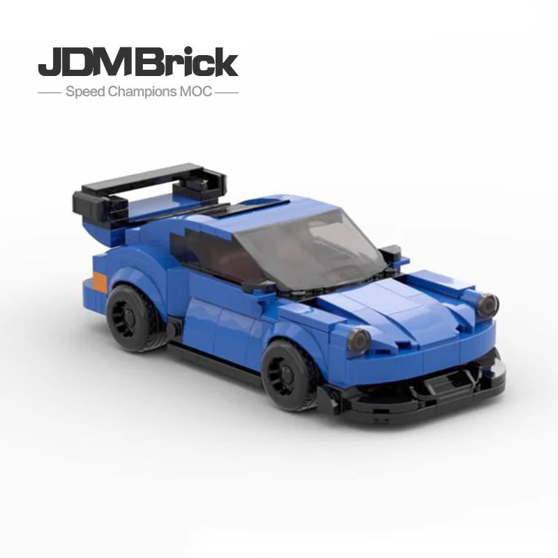 Moc-76383 Blue supercar set cool speed series car children's creative manual puzzle assembly 8-cell building block car model