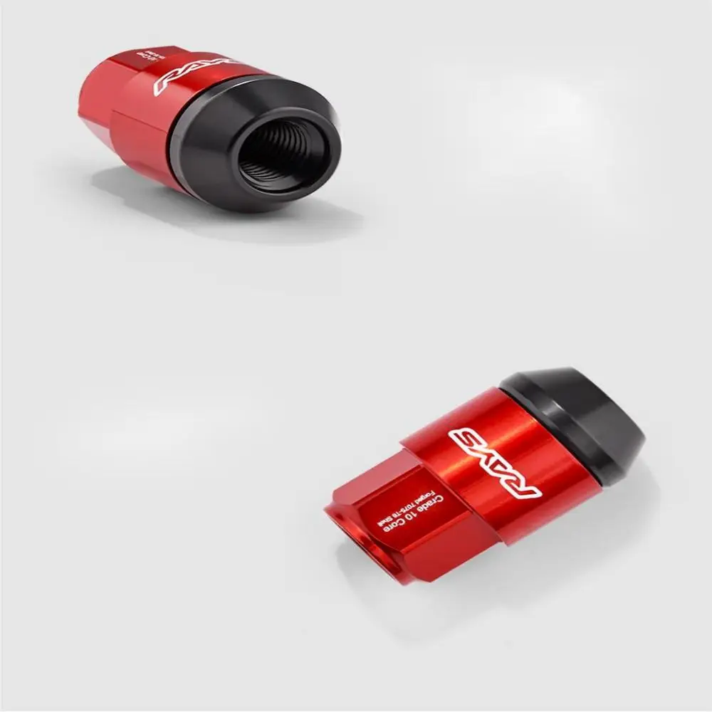 Aluminum And Iron Exterior PartsJdm Accessories Rays Car Wheel Racing Lug Nuts Hub Screw M12*1.5/1.25 M14*1.5 20Pcs Wheel caps