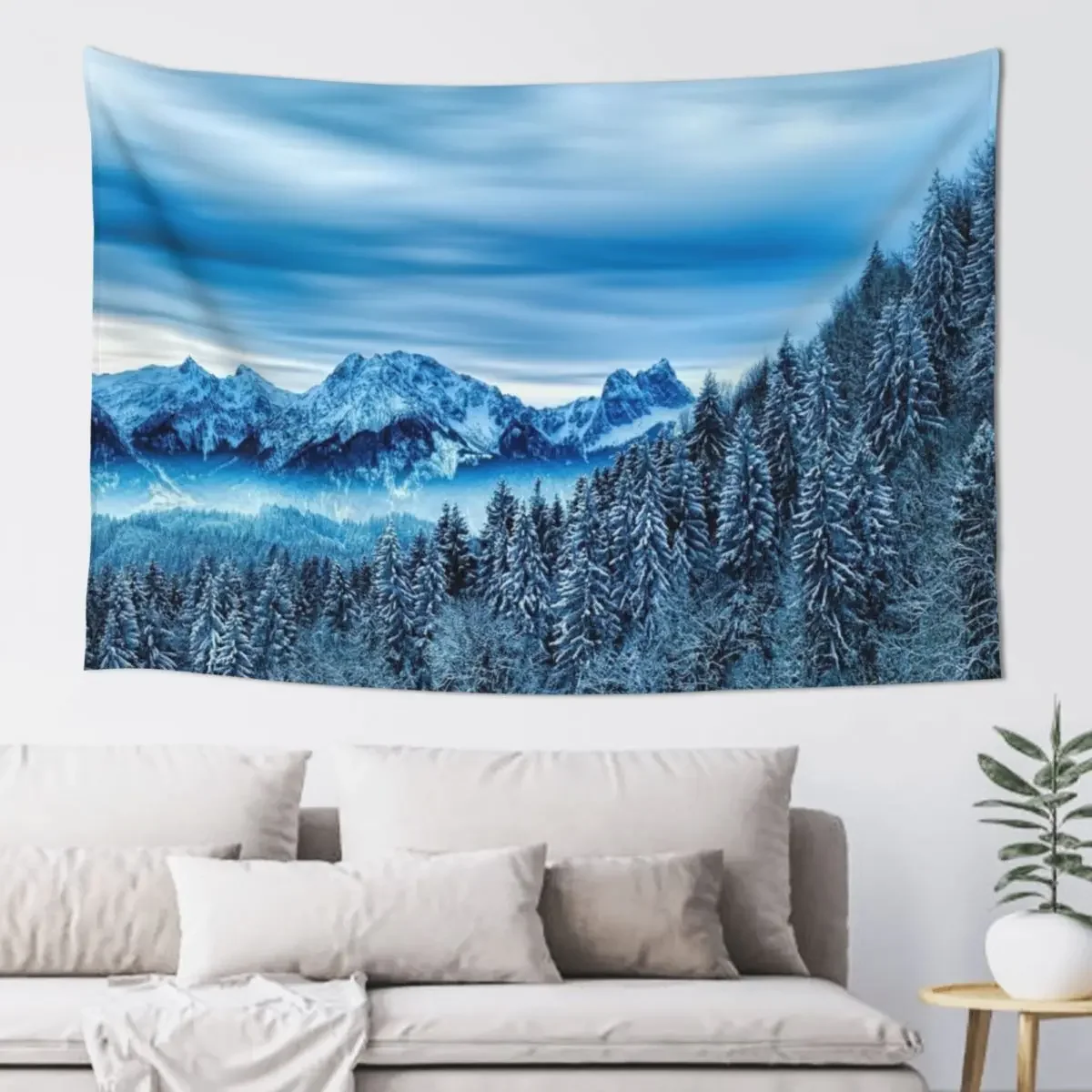 surreal enchanted forest mountian side mystery Tapestry House Decor Bedroom Decorations Tapestry