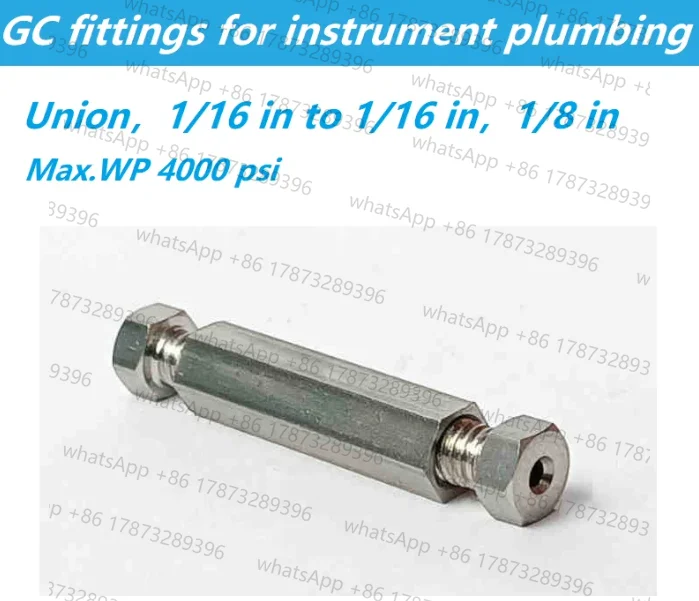 Conector de acero inoxidable de 1/16 pulgada a 1/8 pulgada GC HPLC para tuberías de instrumentos, compatible con Agilent Shimadzu