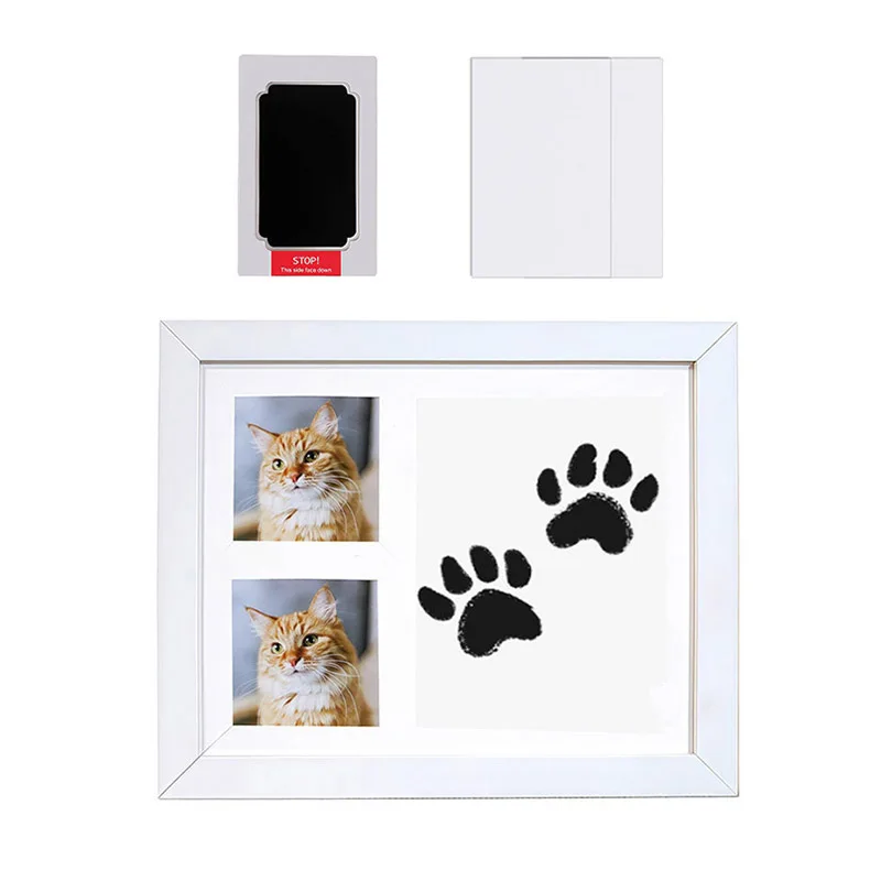 

DIY Wooden Paw Print Frame Kit for Dogs and Cats Customizable No-mess Clean Touch Ink Pad Pet Keepsake Frame Pet Lover Gifts