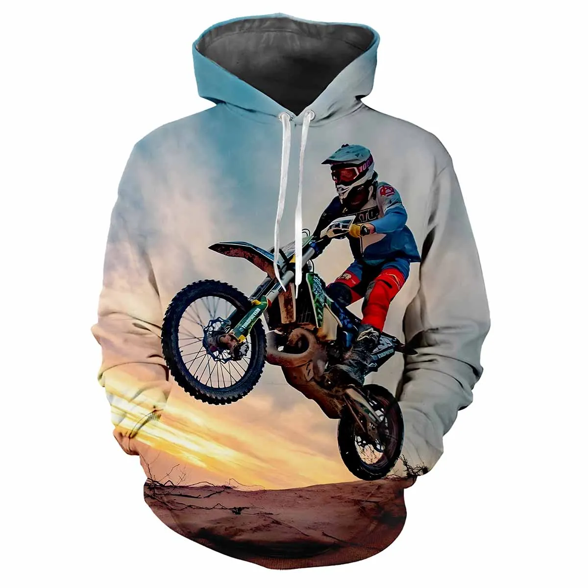 Sweat à capuche imprimé 3D pour homme, motif de moto, course de rue, mode, personnalité, tendance, classique, décontracté, haut confortable,