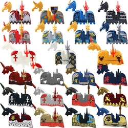 MOC Medieval Military Series Castle Roman Knight Horse Saddle Soldiers War Horses Building Block Accessories Kids Education Toy