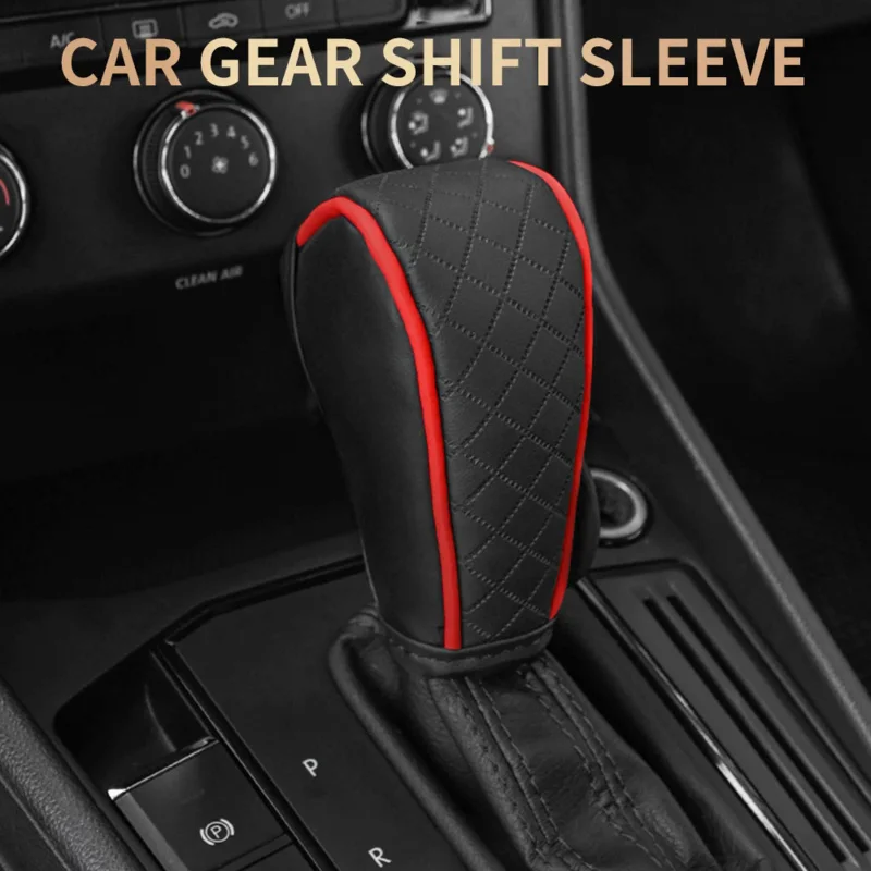 Car Shift Handle Cover Leather Universal Non-Slip Wear-resistant Shift Knob Decor Protective Interior Accessories