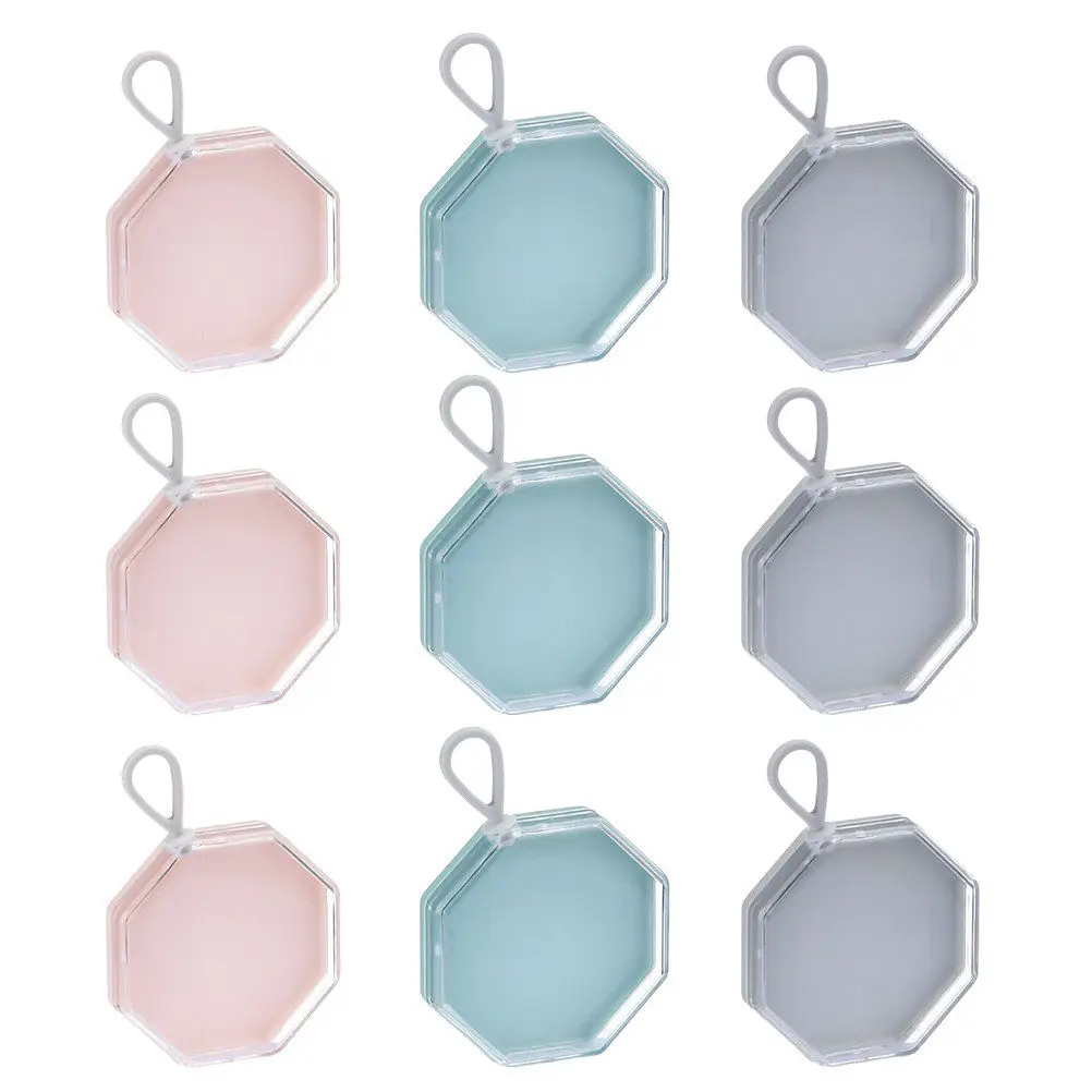 9Pcs Functional Makeup Puff Boxes Minimalist Design Hygienic Puff Carrying Container for on The Go Women Makeup Supply