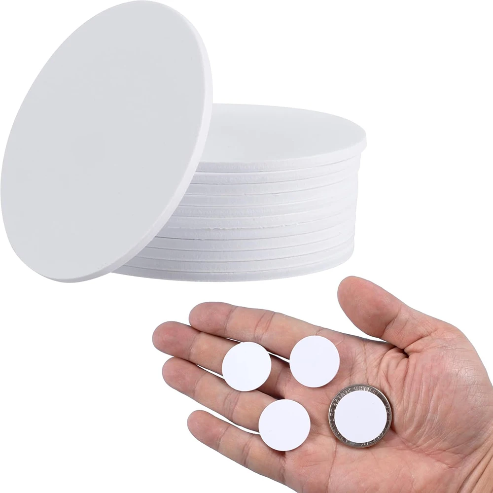 ملصقات NFC Tag NFC باللون الأبيض NTAG215 بطاقات NFC للعملات المعدنية المستديرة القابلة لإعادة الكتابة مع ظهر لاصق متوافق مع وظيفة Tagmo NFC