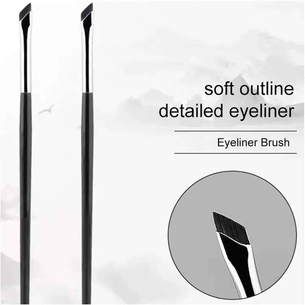 Aggiornamento pennello per Eyeliner Ultra sottile angolo Fine sopracciglio piatto matita per trucco precisa pennello per sopracciglia pennello per dettagli luogo D5E2