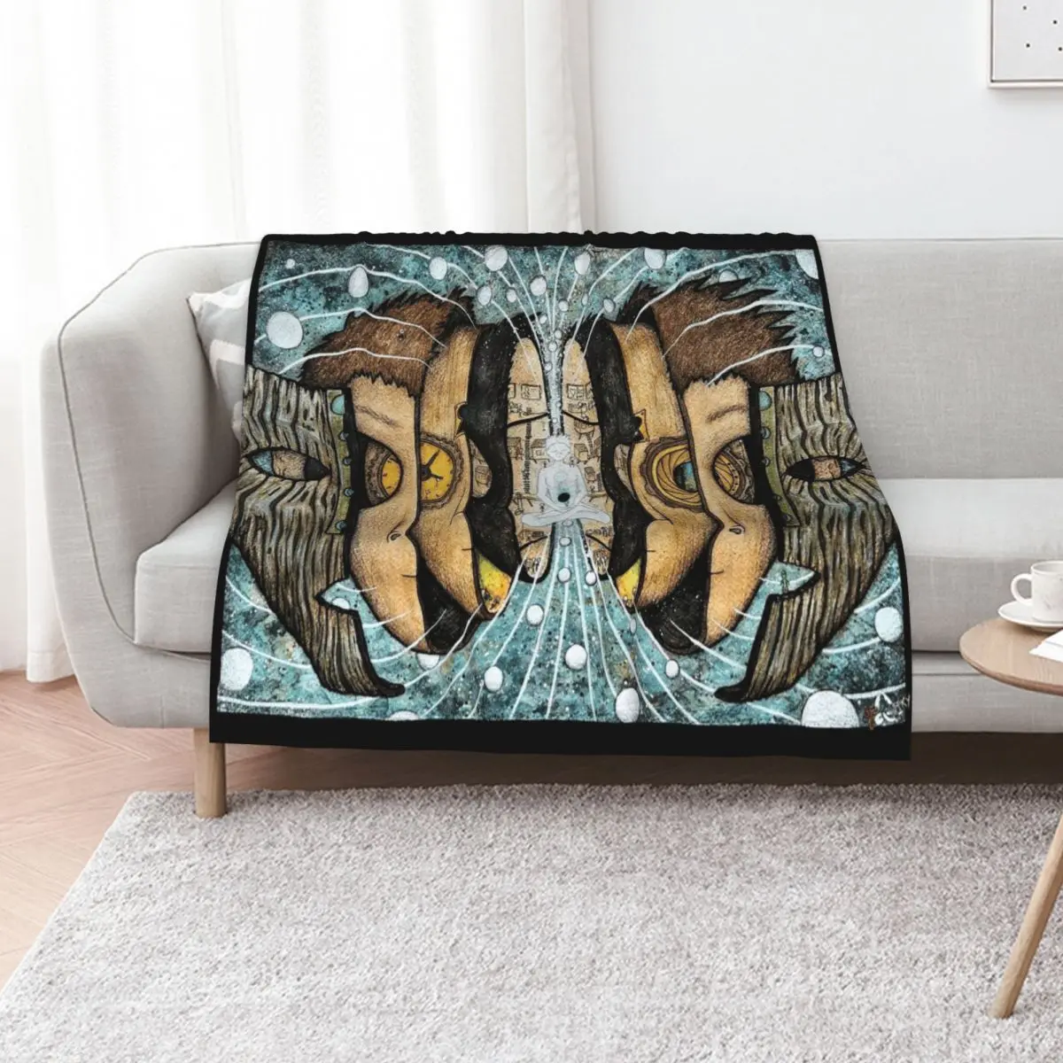 Inside the mask Throw Blanket Portable Lightweight Blanket for Travel Camping