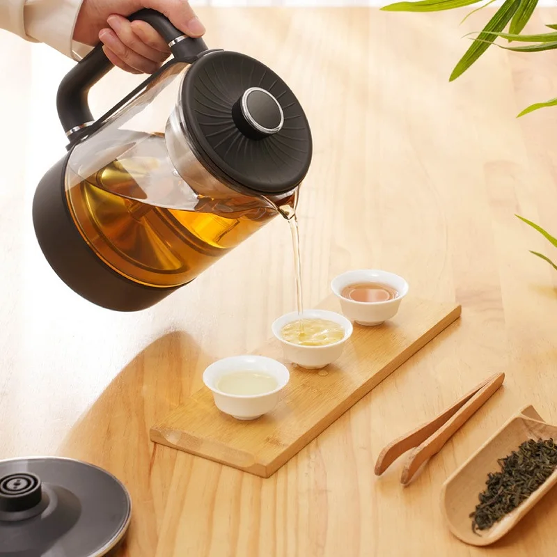 1.3L Electric Kettle Spray Type Teapot Tea Maker Steam Home Glass Kettle Black Tea Machine 4 Gear Adjustable Health Pot 220V