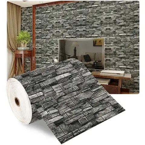 1/2/5/10m 3D Foam Brick Pattern DIY Waterproof Wall Stickers Living Room Bedroom Background Decoration Renovated Wallpaper