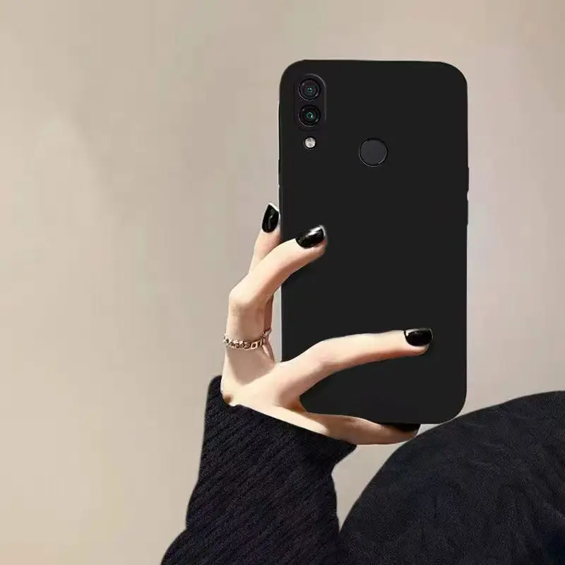 Quadratische Flüssigsilikon-Handyhülle für Xiaomi Redmi Note 5 6 7 8 9 9s 10 10s Pro Matte Back Cover Cases – Detail 4