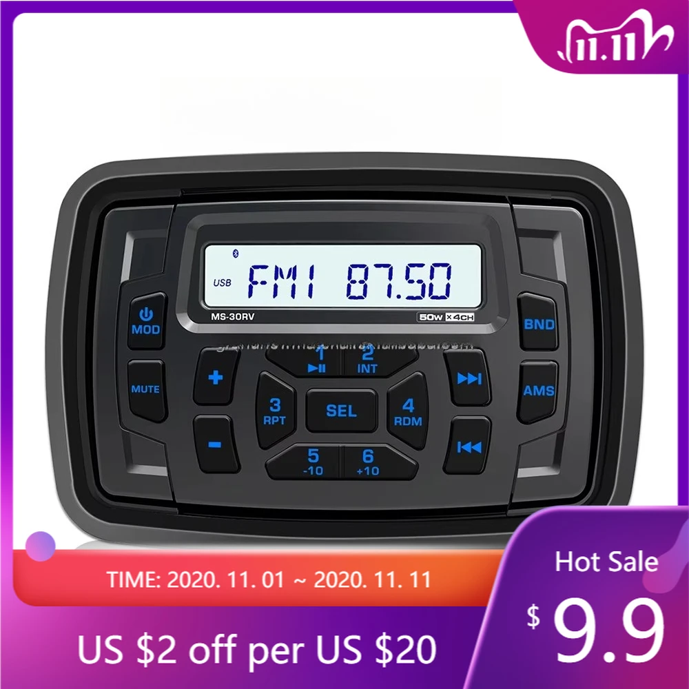 STLF красочный свет морской стерео водонепроницаемый IPX5 морской BT радио аудио FM AM приемник MP3 для ATV UTV SPA лодка GOLF