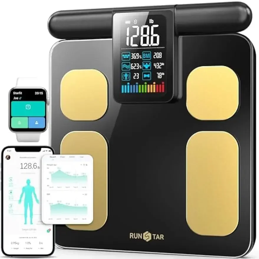 

Scale for Body Weight and Fat Percentage, 8 Electrodes High Precision Digital Scale for BMI 20 Body Composition Measurement,