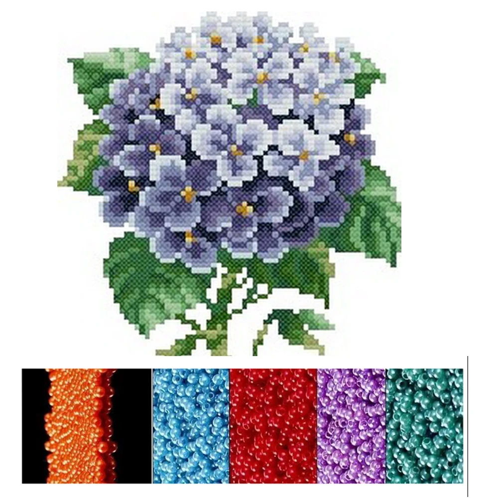 bead embroidery kits Diy bead embroidery kits beadwork circuits pearl 3mm printed cotton canvas beads Cross Stitch flower