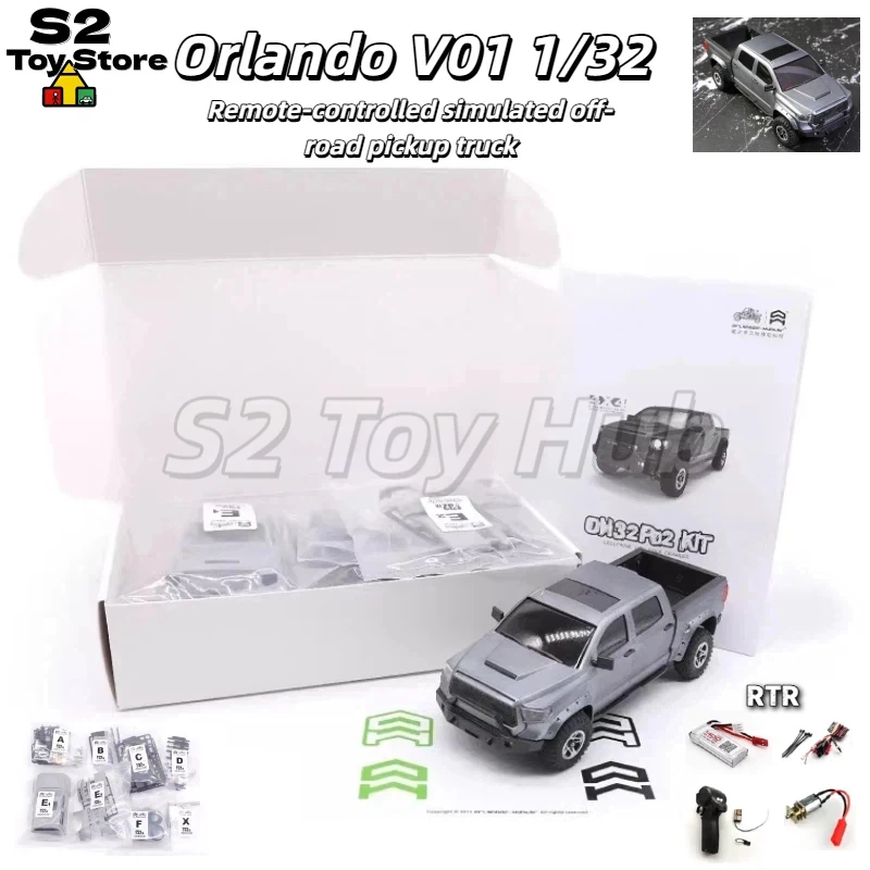 Modelo Orlando Hunter P02 1/32, Kit de Crawler RC, Camioneta Todoterreno Tundra, Suspensión Delantera Independiente, Carrocería Pintada