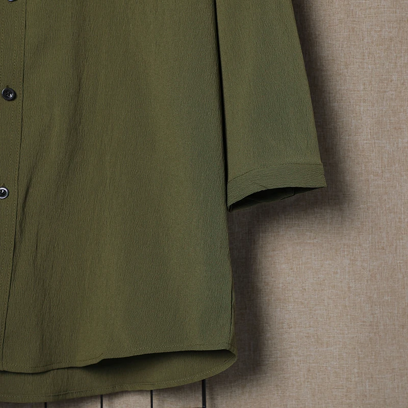 قميص كتان رجالي بأكمام طويلة على الطراز الصيني ، ياقة قائمة ، مقاس فضفاض ، قماش كتان ، كاجوال ، صيفي ، متعدد الاستخدامات #5