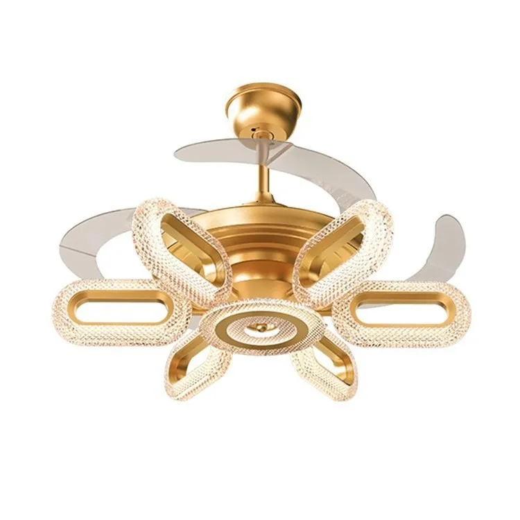 

Light luxury simple atmosphere invisible ceiling fan light, modern living room fan light
