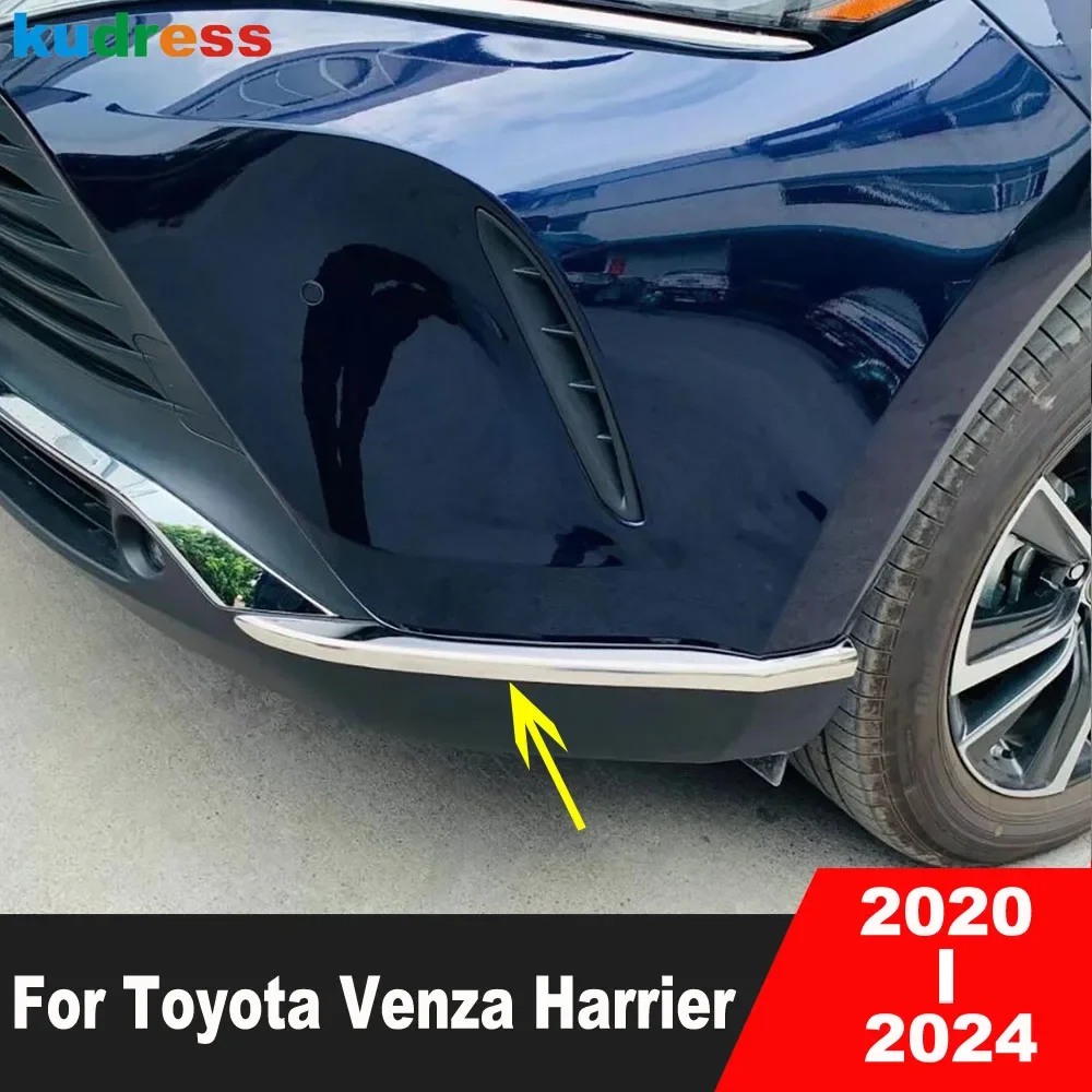 

For Toyota Venza Harrier 2020-2022 2023 2024 Stainless Steel Car Front Rear Bumper Corner Cover Trim Protector Strip Accessories