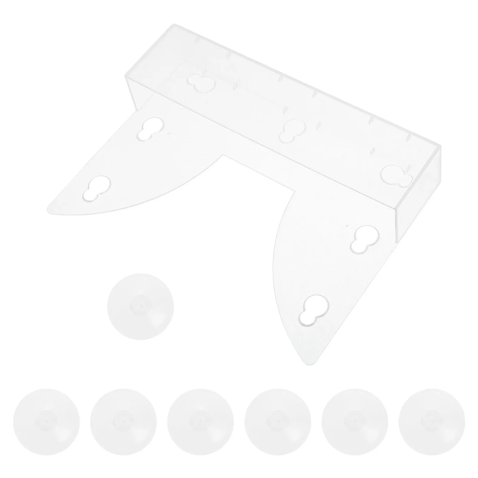 

Fridge Suction Cup Storage Rack Clear Acrylic Organizer Shelf for Spices Jars Beverages Kitchen Refrigerator Display Holder