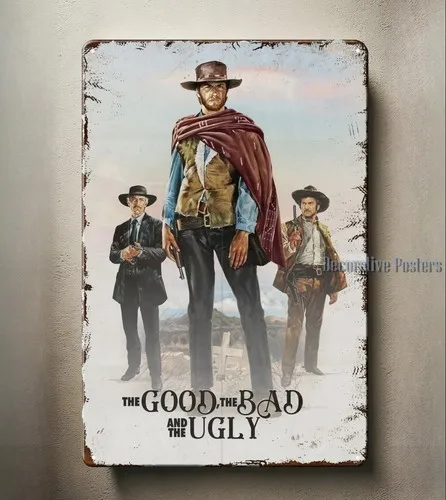 Y1,The Good Bad And Ugly Clint Movie Metal Poster Tin Sign 20x30cm-aluminum