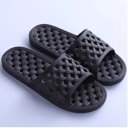 Bathroom Leakable Slippers Summer Solid Color Women & Men Soft Slippers Flat Home Indoor Female Cushion Indoor Sandals