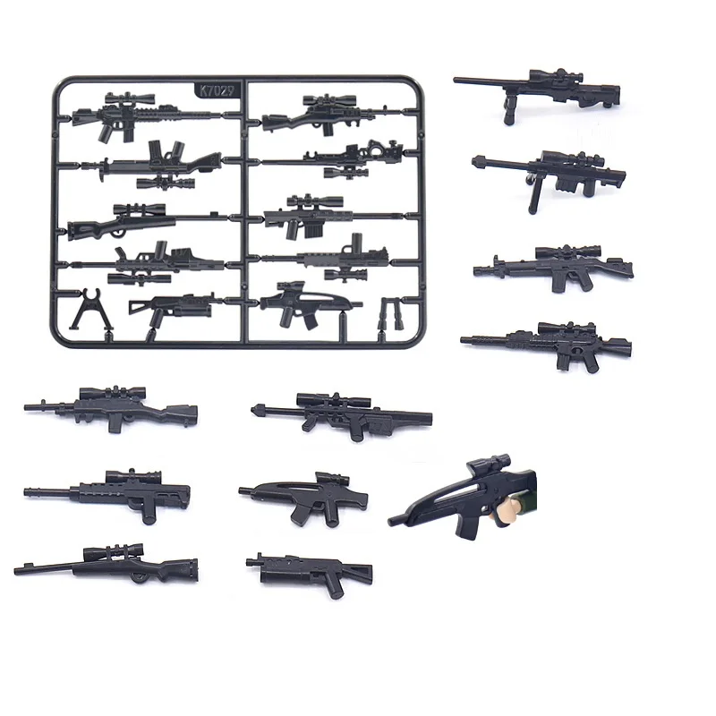 Military Weapons Pack Mini Action Figures MOC City Police Soldier Army SWAT Guns Building Blocks Accessories Brick Children Toys