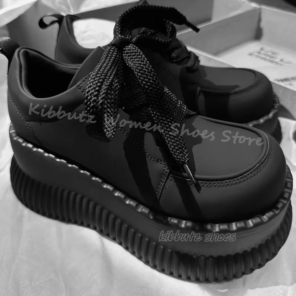 

Thick Bottom Mary Jane Pump Platform Leather Solid Color Fashion Concise Sexy Elegant Luxury Slip-On Women Shoes New Square Toe