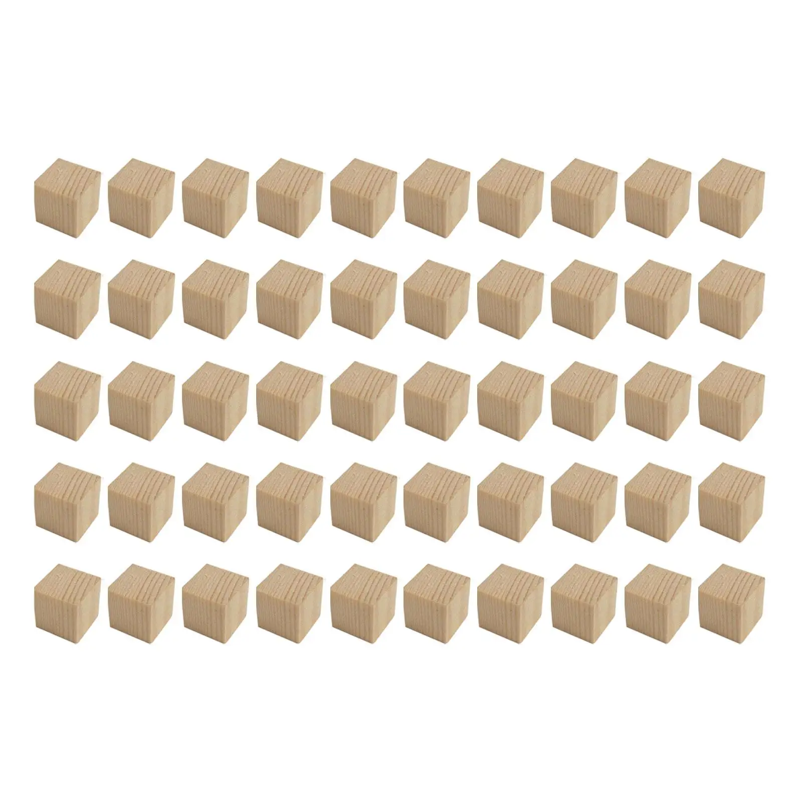 Cubes en bois massif, 50 pièces, pour peinture, décoration, puzzles, artisanat