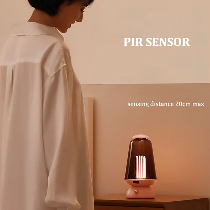Smart Sensor Night Light Plug in Dimmable Warm White Retro Nordic Atmosphere Bedside Table Lamp for Bedroom Nursing Sleeping