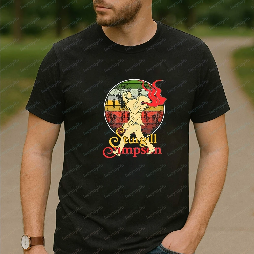 New tops and T-shirts: Sturgill Simpson short-sleeved shirts suitable for both men and women, comfortable T-shirts