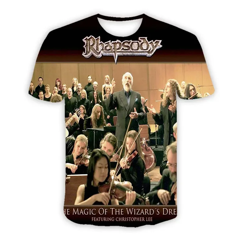 New Fashion Women/Men's 3D Print Rhapsody of Fire Band Casual T